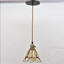 Lustre de ferro estilo americano, estilo vintage, com cabeça única, estilo lótus