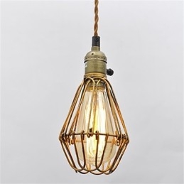 Lustre de ferro estilo americano, estilo vintage, com cabeça única, estilo lótus