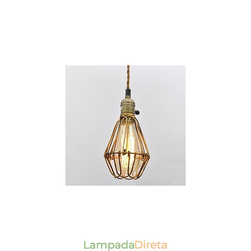 Lustre de ferro estilo americano, estilo vintage, com cabeça única, estilo lótus