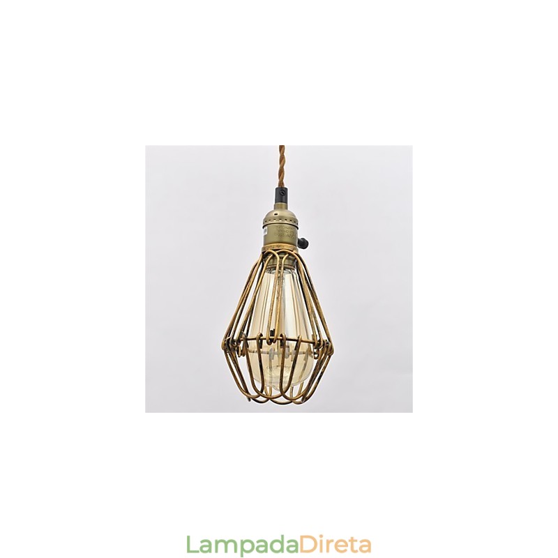 Lustre de ferro estilo americano, estilo vintage, com cabeça única, estilo lótus