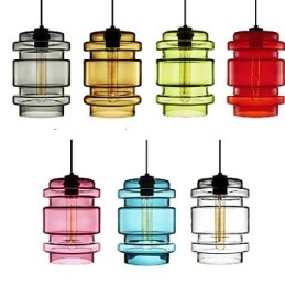 Lustre de vidro artístico de cabeça única Candy Color (branco, cinza, amarelo, verde, vermelho, rosa, azul)