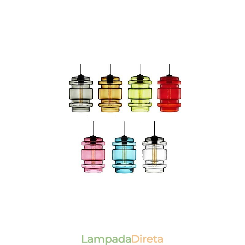 Lustre de vidro artístico de cabeça única Candy Color (branco, cinza, amarelo, verde, vermelho, rosa, azul)