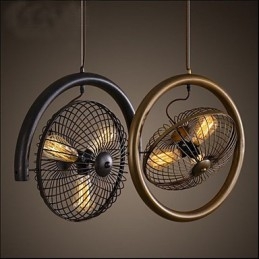 Luminária pendente estilo americano com ventilador de vento industrial retrô