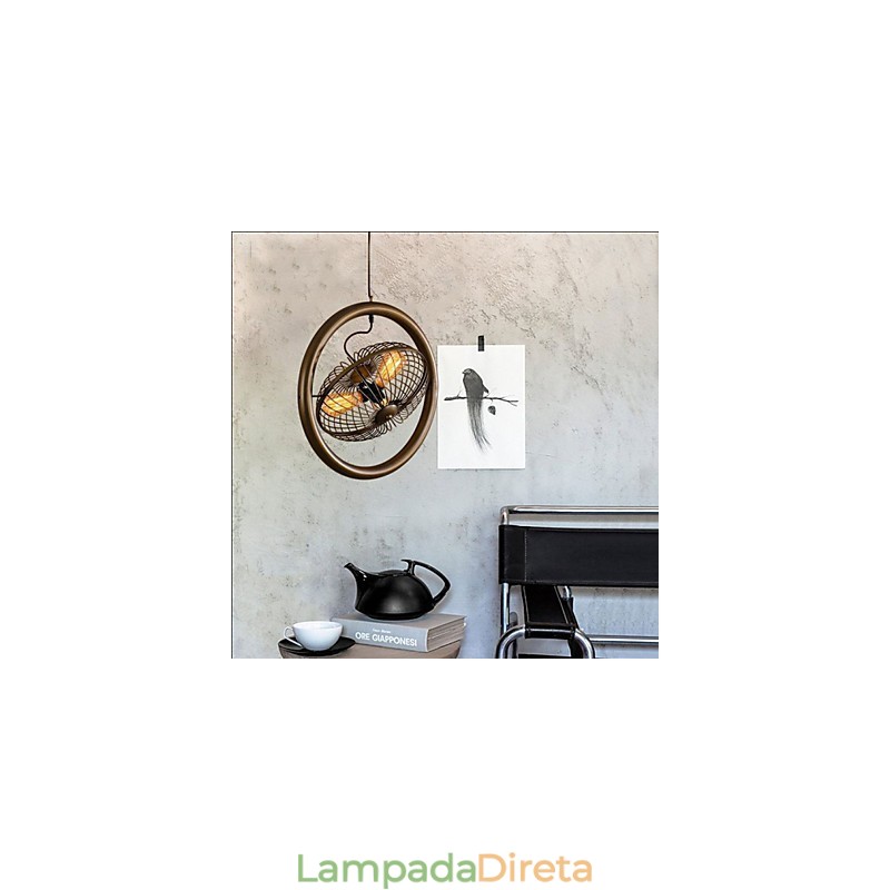 Luminária pendente estilo americano com ventilador de vento industrial retrô