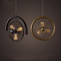 Luminária pendente estilo americano com ventilador de vento industrial retrô
