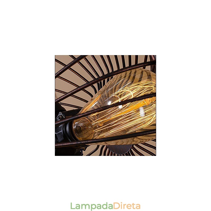 Luminária pendente estilo americano com ventilador de vento industrial retrô