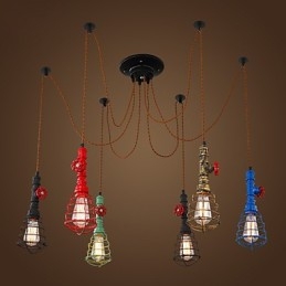 6 luzes vintage pingente luz waterpipe design luzes
