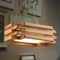 Luminária pendente moderna contemporânea estilo country mini madeira bambu