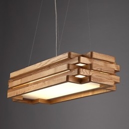 Luminária pendente moderna contemporânea estilo country mini madeira bambu