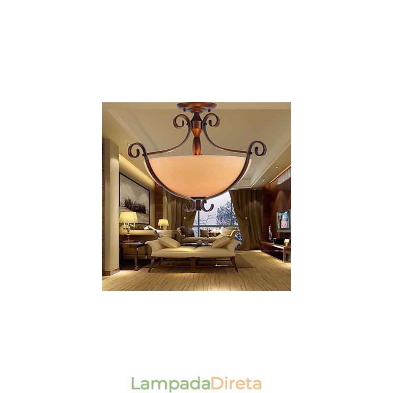 Luminária pendente de metal estilo vintage rústico lodge mini pintura