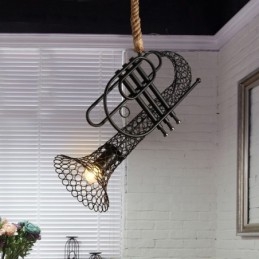 American Country Hemp Lace T Retro Lustre Decorativo Lustre