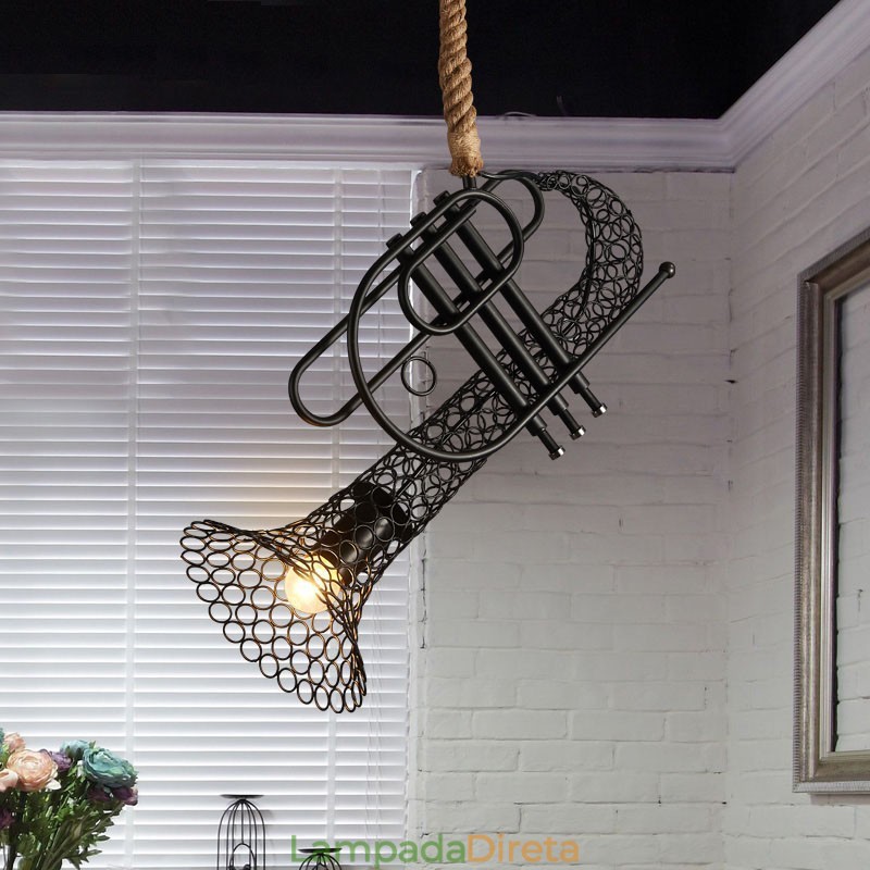American Country Hemp Lace T Retro Lustre Decorativo Lustre