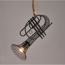 American Country Hemp Lace T Retro Lustre Decorativo Lustre