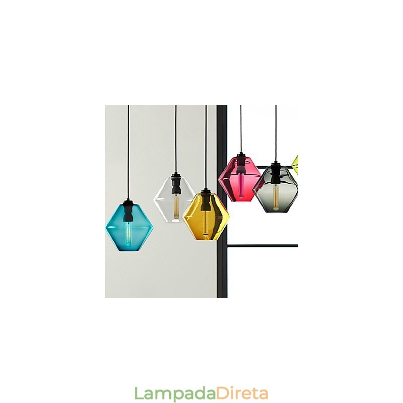 Candelabro de vidro artístico de cabeça única em cores doces com cúpula de vidro (cinza, amarelo, verde, vermelho, rosa, azul e branco)
