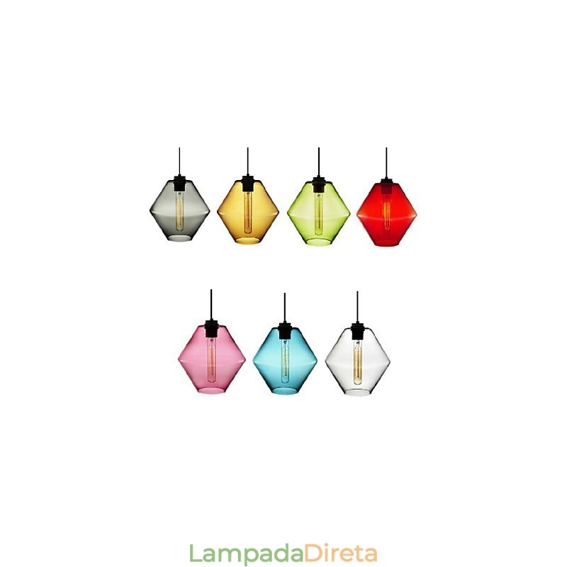Candelabro de vidro artístico de cabeça única em cores doces com cúpula de vidro (cinza, amarelo, verde, vermelho, rosa, azul e branco)