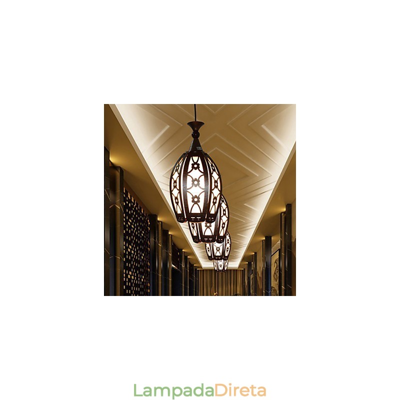 Luminária pendente de madeira criativa contemporânea e contraída para jantar