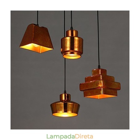 Lustre de vidro retrô americano estilo country com luz suspensa enferrujada Lustre de vidro retrô americano estilo country com luz suspensa enferrujada