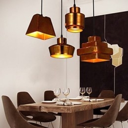 Lustre de vidro retrô americano estilo country com luz suspensa enferrujada