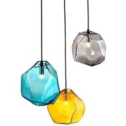 Criativo Cristal de Gelo Vidro Diamante Pingente Cromático Droplight Lâmpada Luz