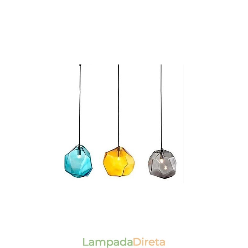 Criativo Cristal de Gelo Vidro Diamante Pingente Cromático Droplight Lâmpada Luz