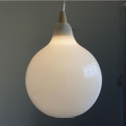 Luminária Pendente Garrafa de Vidro Branco Leite Curva Natural