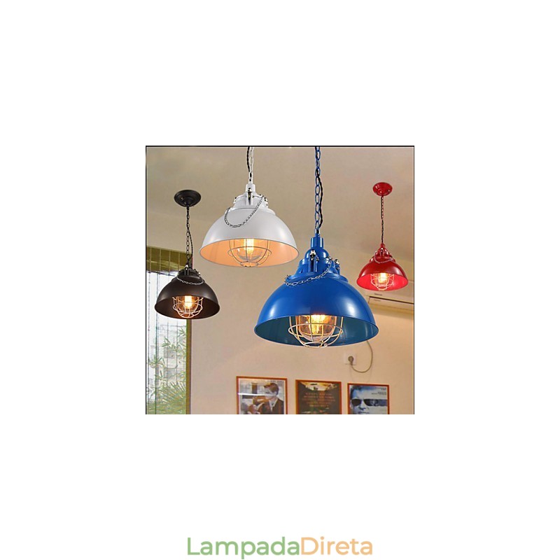 Lustre de ferro metálico com cabeça única