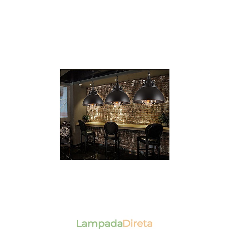 Lustre de ferro metálico com cabeça única