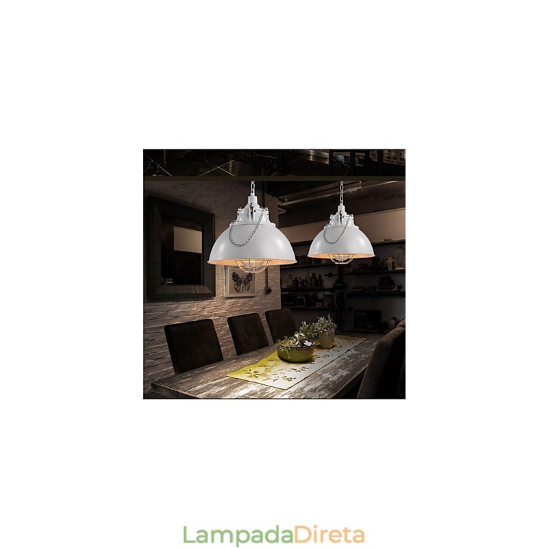 Lustre de ferro metálico com cabeça única