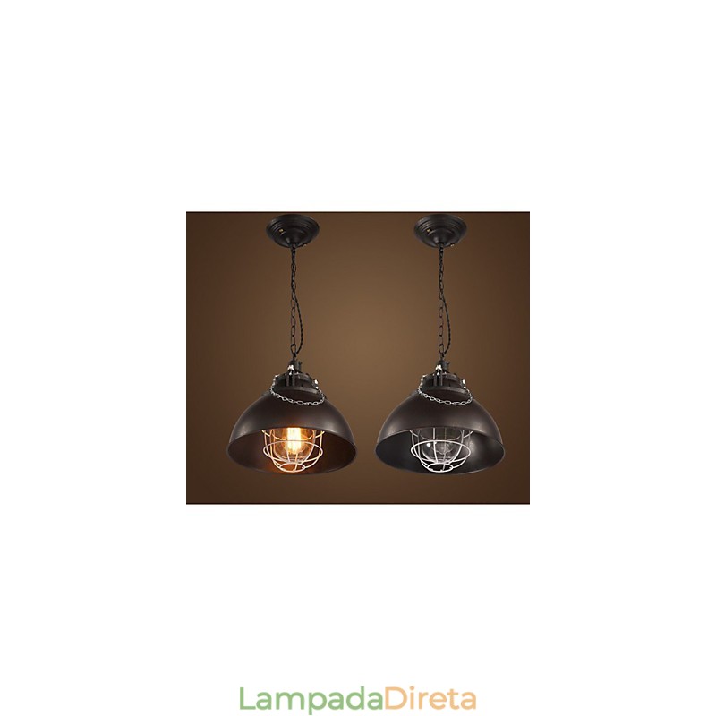Lustre de ferro metálico com cabeça única