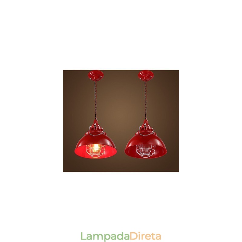 Lustre de ferro metálico com cabeça única