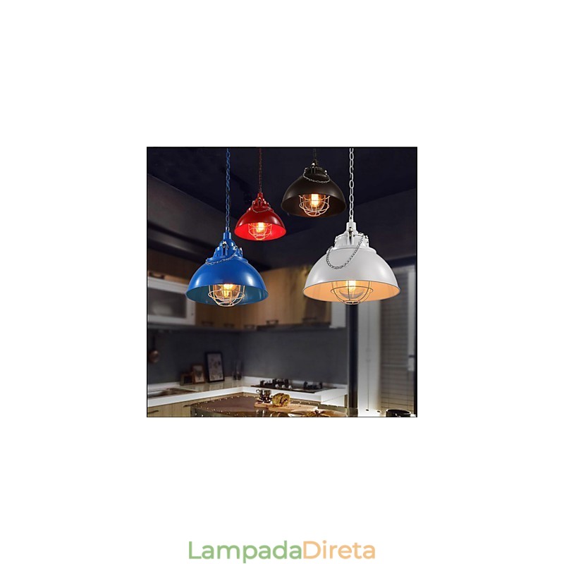 Lustre de ferro metálico com cabeça única