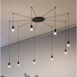 Luminária pendente criativa com design de linhas geométricas e contraídas do norte da Europa