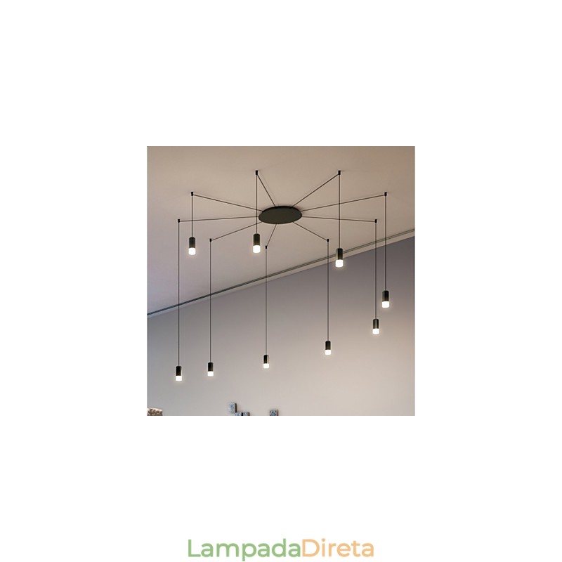 Luminária pendente criativa com design de linhas geométricas e contraídas do norte da Europa