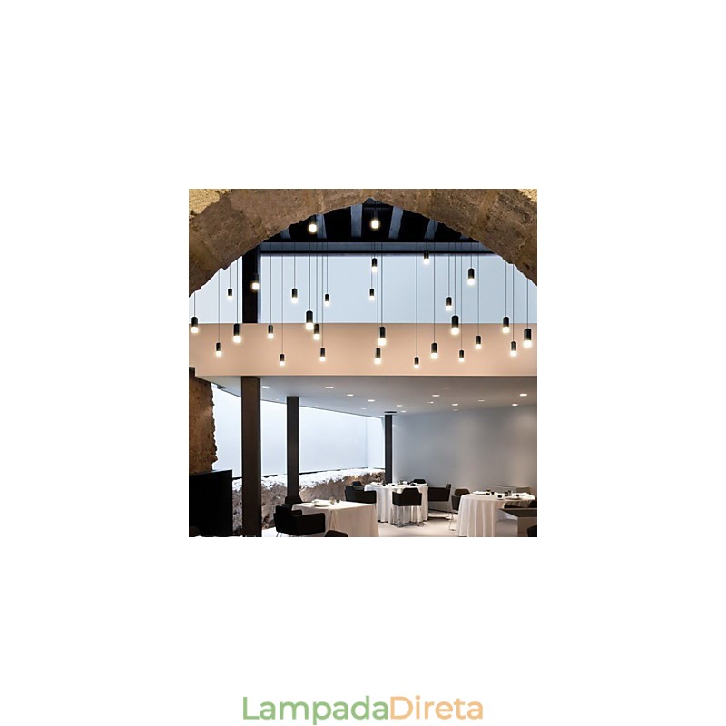Luminária pendente criativa com design de linhas geométricas e contraídas do norte da Europa