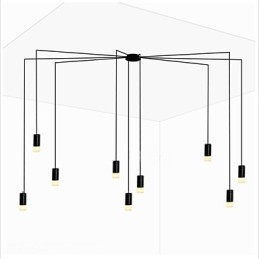 Luminária pendente criativa com design de linhas geométricas e contraídas do norte da Europa