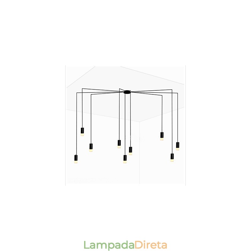 Luminária pendente criativa com design de linhas geométricas e contraídas do norte da Europa