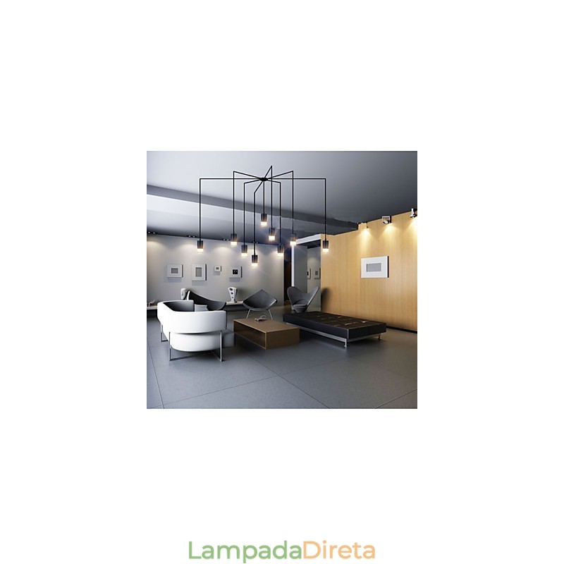 Luminária pendente criativa com design de linhas geométricas e contraídas do norte da Europa
