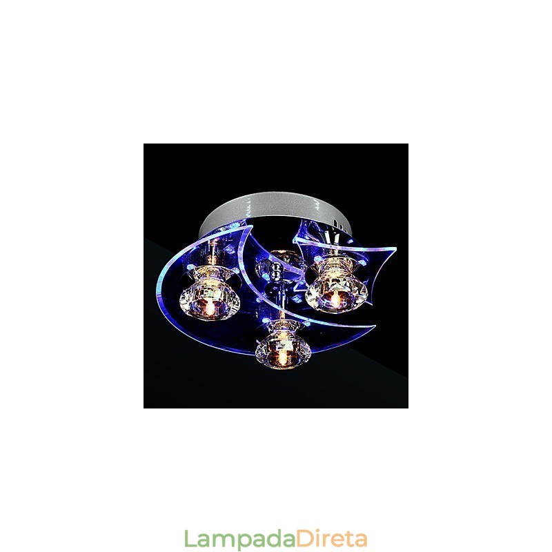Lustre Moderno Cristal Living 3 Luzes