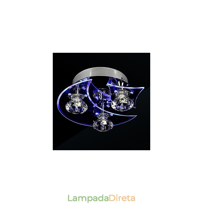 Lustre Moderno Cristal Living 3 Luzes