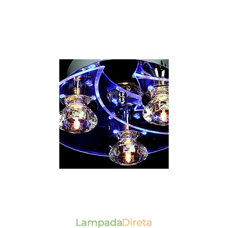 Lustre Moderno Cristal Living 3 Luzes