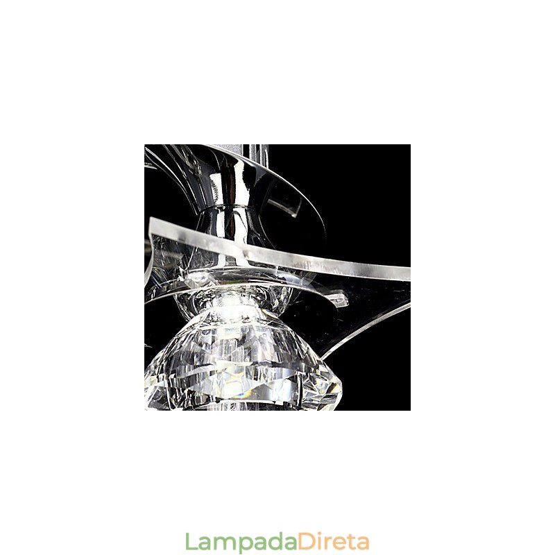 Lustre Moderno Cristal Living 3 Luzes