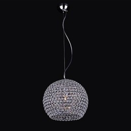 Lustre de metal cromado estilo mini lanterna
