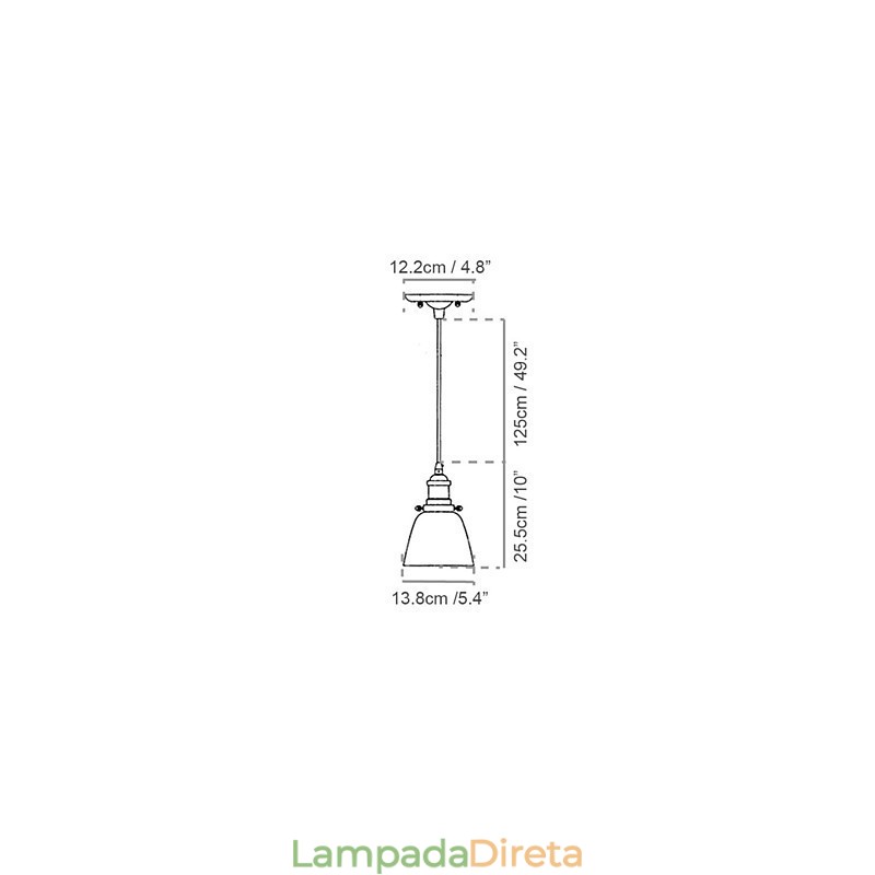 Luzes Pendentes Tradicionais Clássicas Vintage Retro Metal
