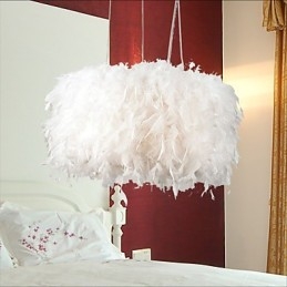 Lustre de penas moderno de venda quente Dia Fashion Light