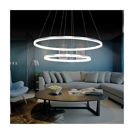 Luminária pendente de design moderno 4 anéis duplos de acrílico de alta qualidade Luminária pendente de design moderno 4 anéis duplos de acrílico de alta qualidade