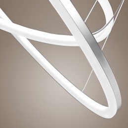 Luminária pendente de design moderno 4 anéis duplos de acrílico de alta qualidade