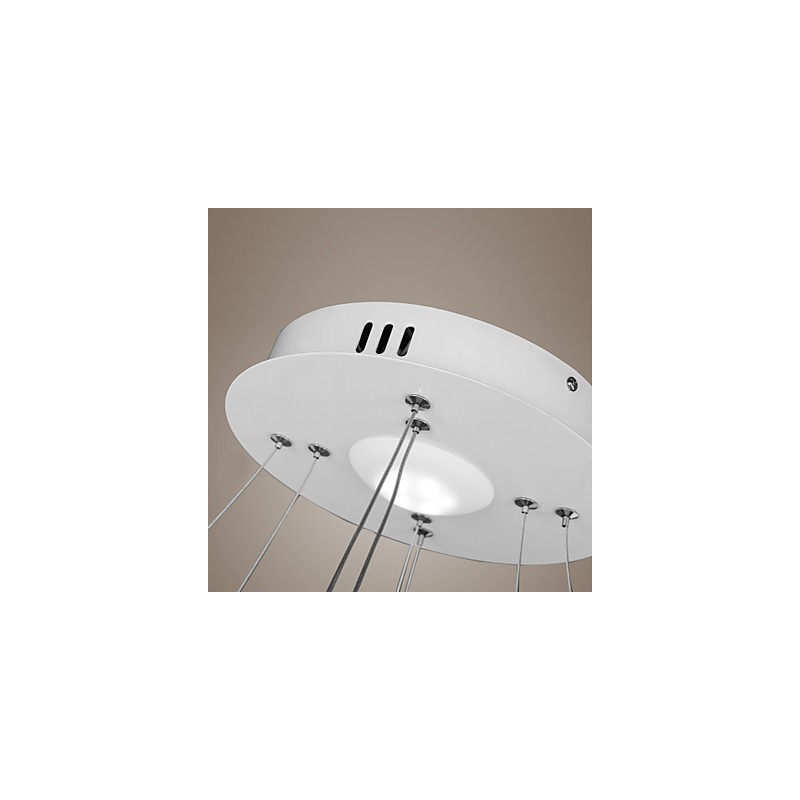 Luminária pendente de design moderno 4 anéis duplos de acrílico de alta qualidade