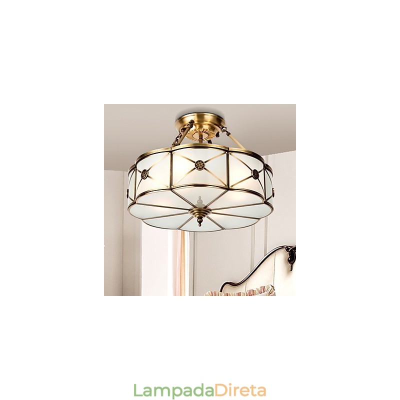 Família de luminárias de teto de cobre com design decorativo contemporâneo moderno