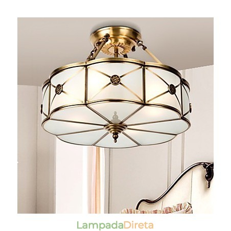 Família de luminárias de teto de cobre com design decorativo contemporâneo moderno Família de luminárias de teto de cobre com design decorativo contemporâneo moderno