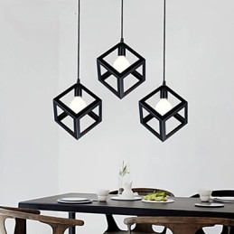 Luminária pendente de metal com pintura estilo retrô mini